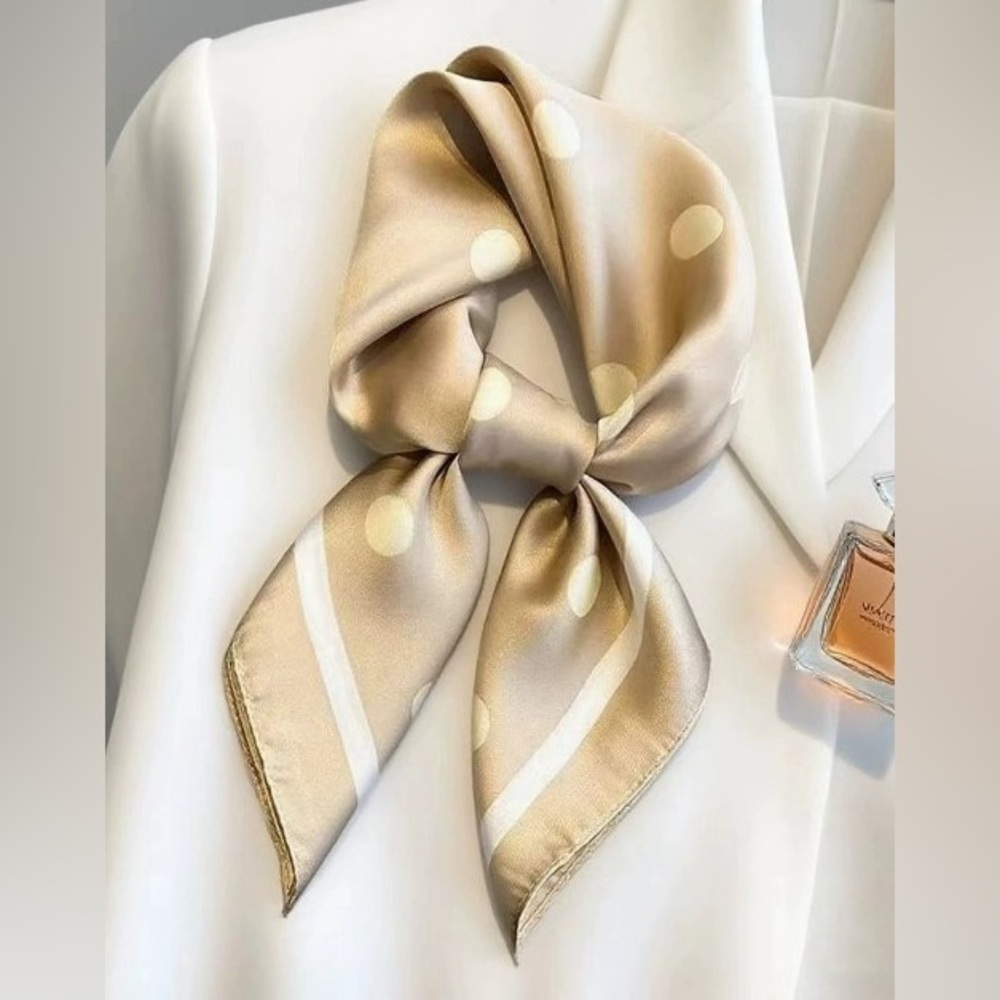 Khaki Polka dot scarf